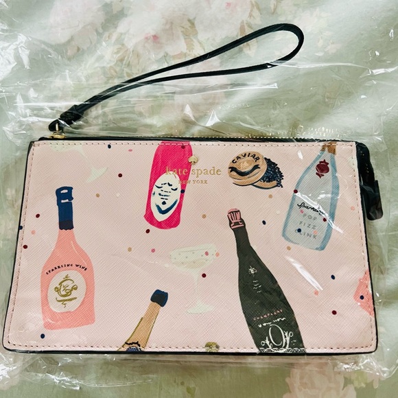 Kate Spade Champagne Print Lelia Wristlet ~ NWT